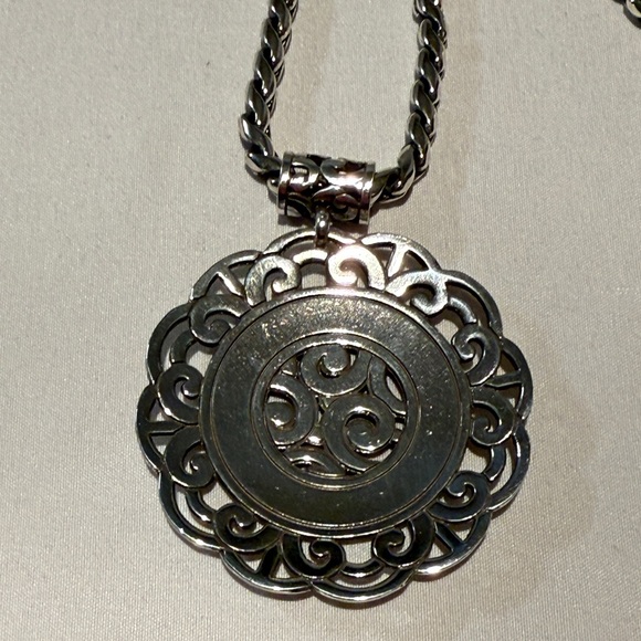 Brighton large Silver Swirl Pendant Necklace - Picture 9 of 10